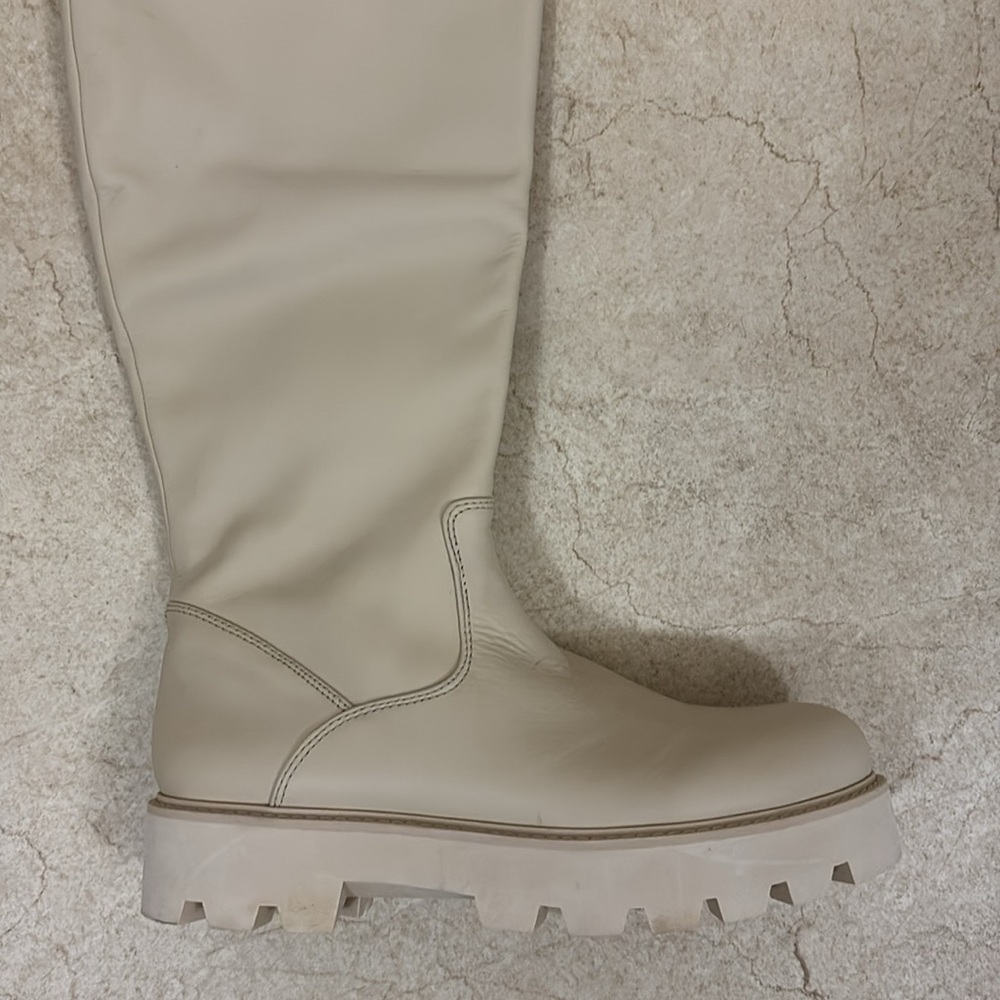 Franco Sarto Balin Cream Knee-High Lug Sole Boots - Picture 3 of 8